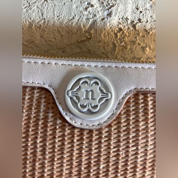 Nanette Lepore Tan Woven Bag with Gold Chain
White leather accents stripe lining - Picture 2 of 13